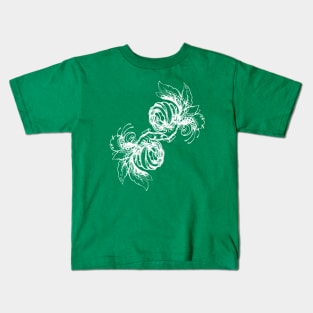 Two Roses, floral composition in tattoo style Kids T-Shirt